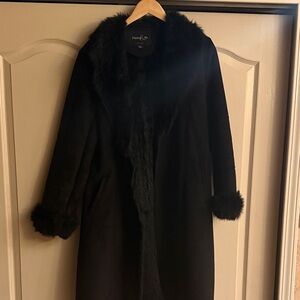 Black Teddy Jacket with Faux Fur Trim